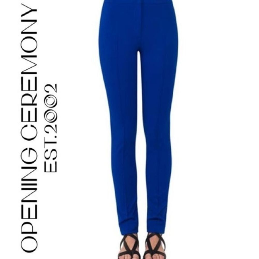 Opening Ceremony royal Blue scuba stretch skinny Pant ankle zip size 4
